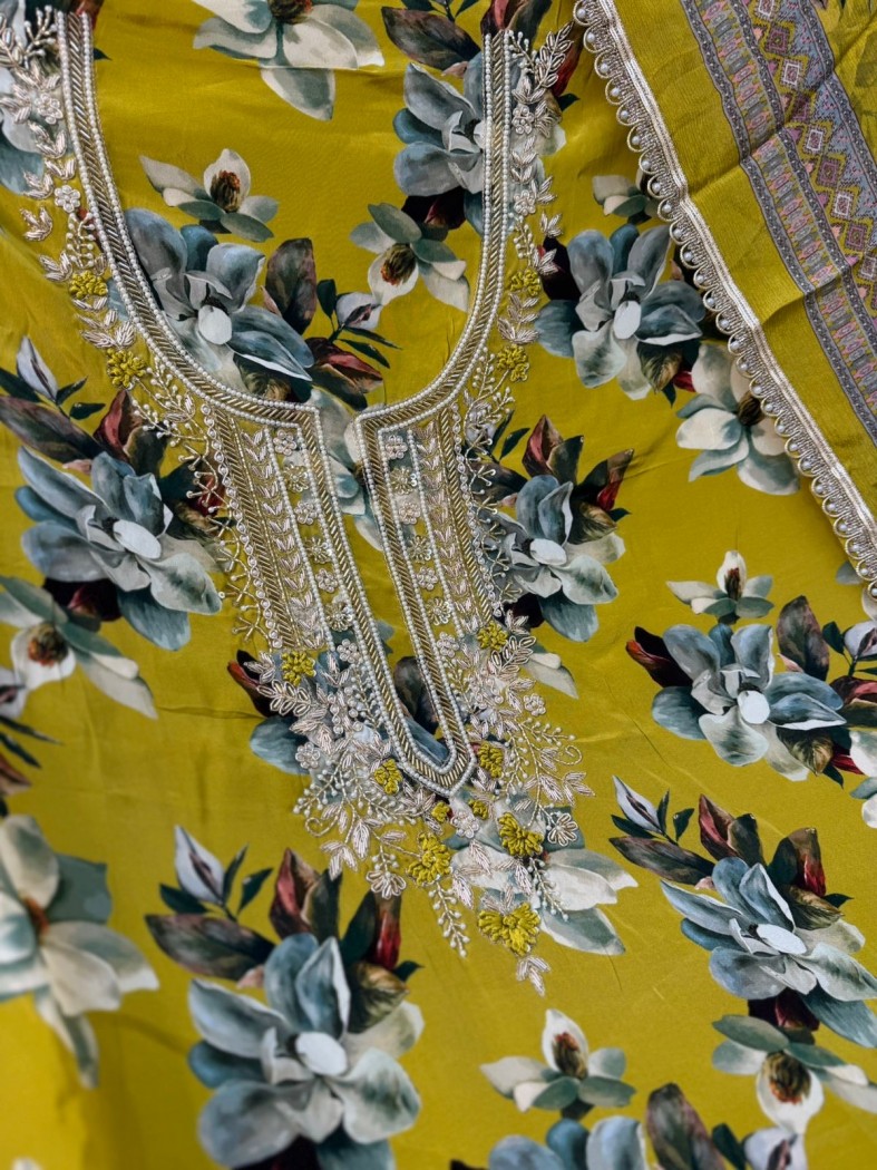 Crape fabric chinon. Duppata